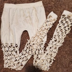 Fun White thick net leggings